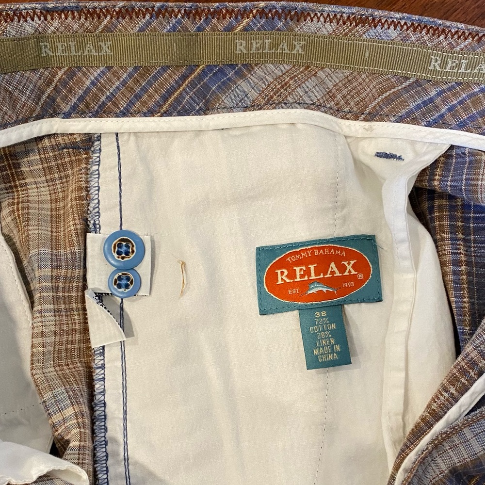 Tommy Bahama “Relax” Men’s Plaid Shorts, Size 38 - Picture 6 of 7